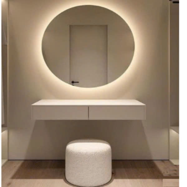 Bàn phấn trang điểm treo tường gương Led cỡ lớn BTD26