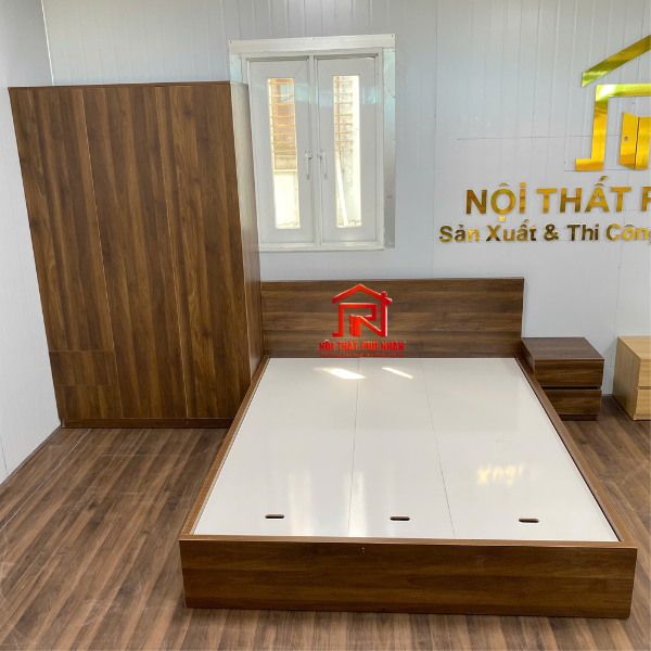 Combo phòng ngủ 3 món gỗ MDF chống ẩm màu nâu