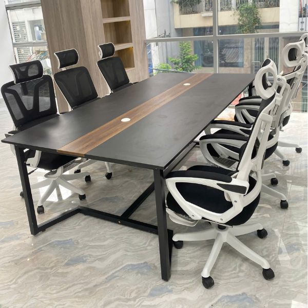 Bàn họp văn phòng chân sắt 1m2x2m4 hiện đại