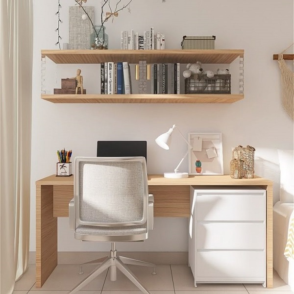 Bàn làm việc 1m5 kèm hộc tủ hiện đại