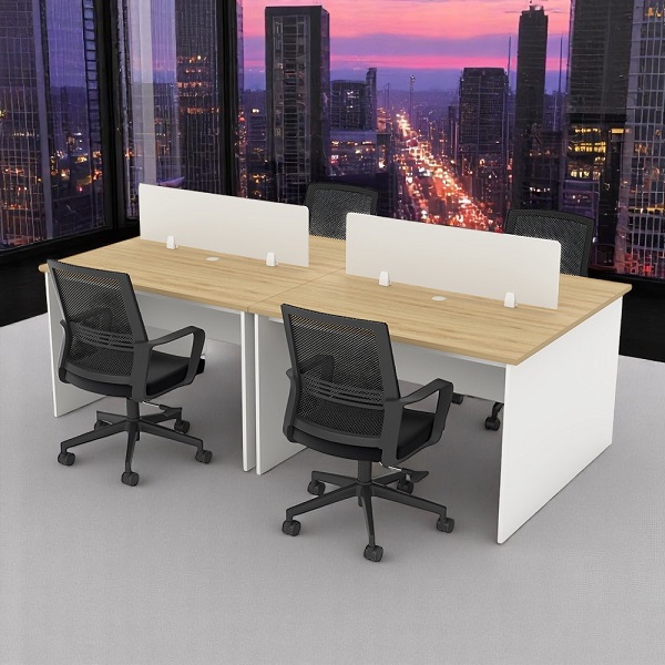 Bàn làm việc cụm 4 chỗ có vách ngăn giá tốt