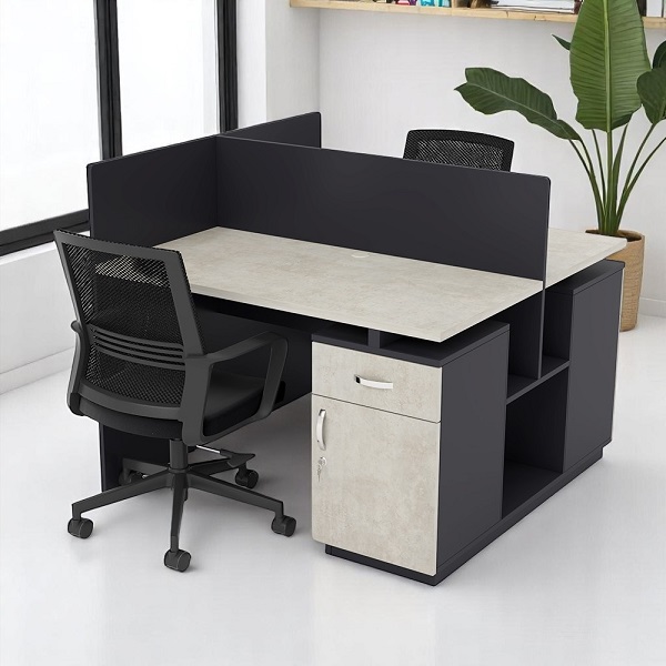 Bàn làm việc đôi 1m2 có vách ngăn hiện đại giá tốt