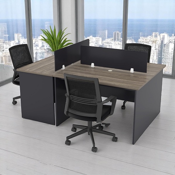 Cụm bàn làm việc 3 chỗ ngồi hiện đại