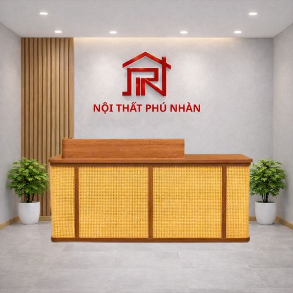 Quầy lễ tân gỗ MDF cao cấp hiện đại