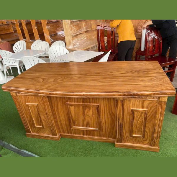 Bàn làm việc Giám đốc gỗ hương xám 1m6 hiện đại