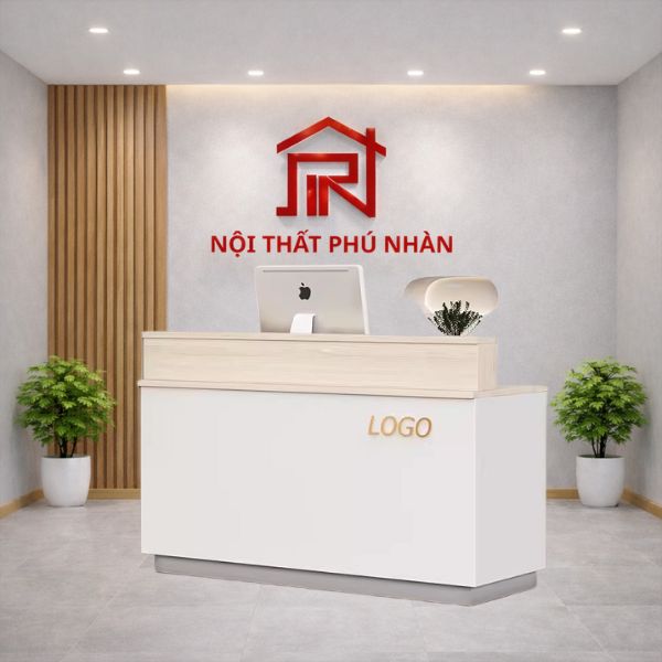 Bàn quầy lễ tân gỗ MDF thiết kế tinh tế