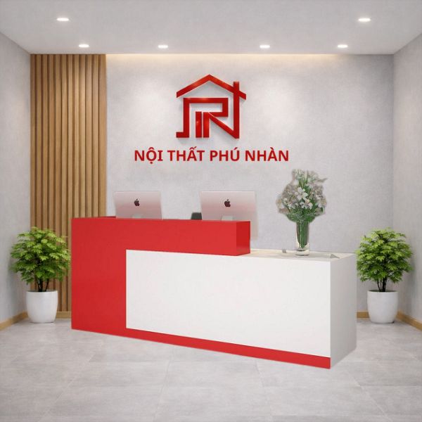 Bàn quầy lễ tân gỗ MDF sang trọng