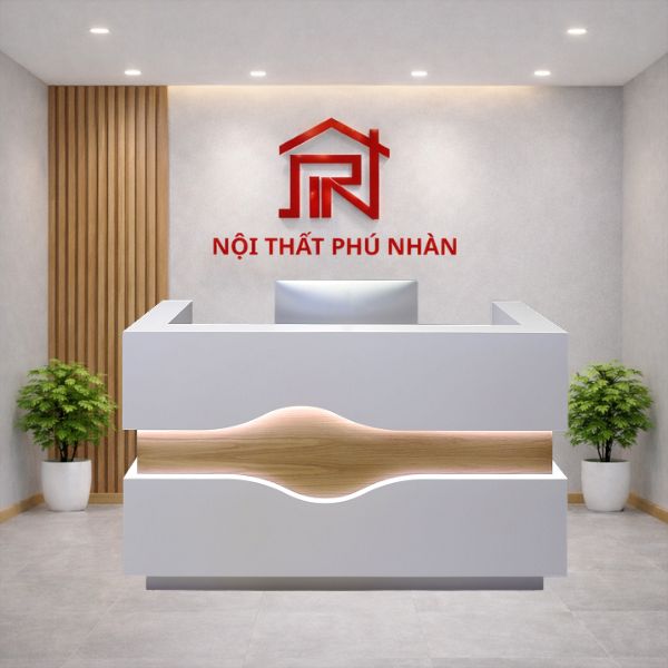 Bàn quầy lễ tân văn phòng chữ U hiện đại