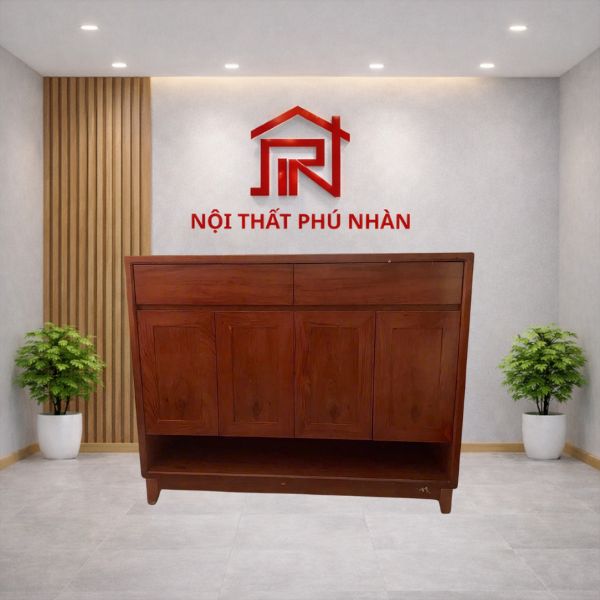 Tủ đựng giày dép gỗ hương đá 4 cánh sang trọng