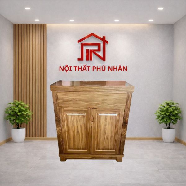 Tủ giày gỗ hương xám 2 cánh cao cấp