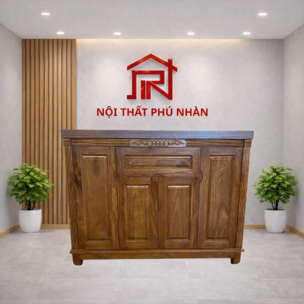 Tủ giày 4 cánh gỗ hương xám sang trọng