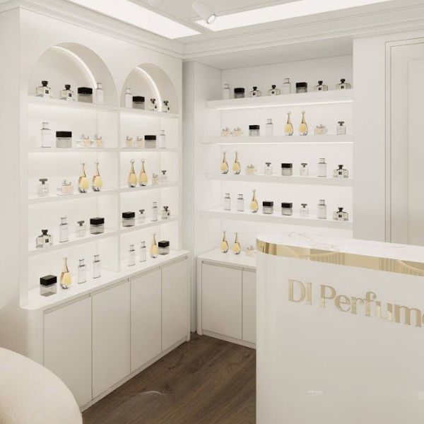 Tủ kệ mỹ phẩm màu trắng nổi bật sản phẩm