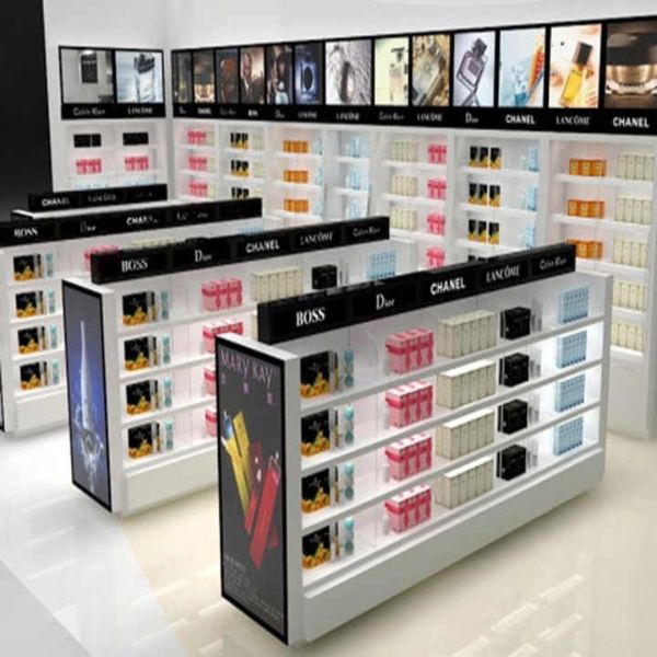 Tủ kệ trưng bày mỹ phẩm đẹp, hiện đại