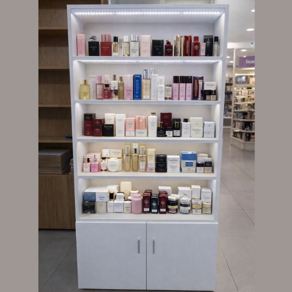Tủ kệ trưng bày mỹ phẩm tiện lợi cho showroom