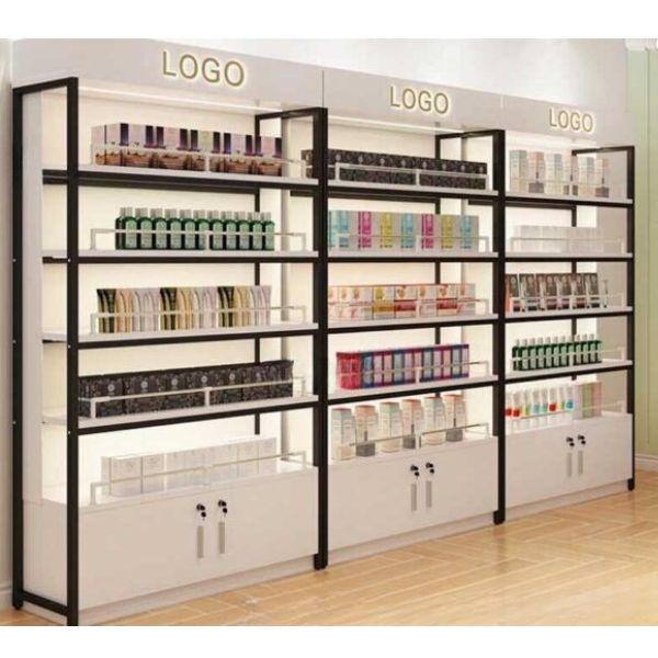 Kệ trưng bày mỹ phẩm khung sắt đen đẹp